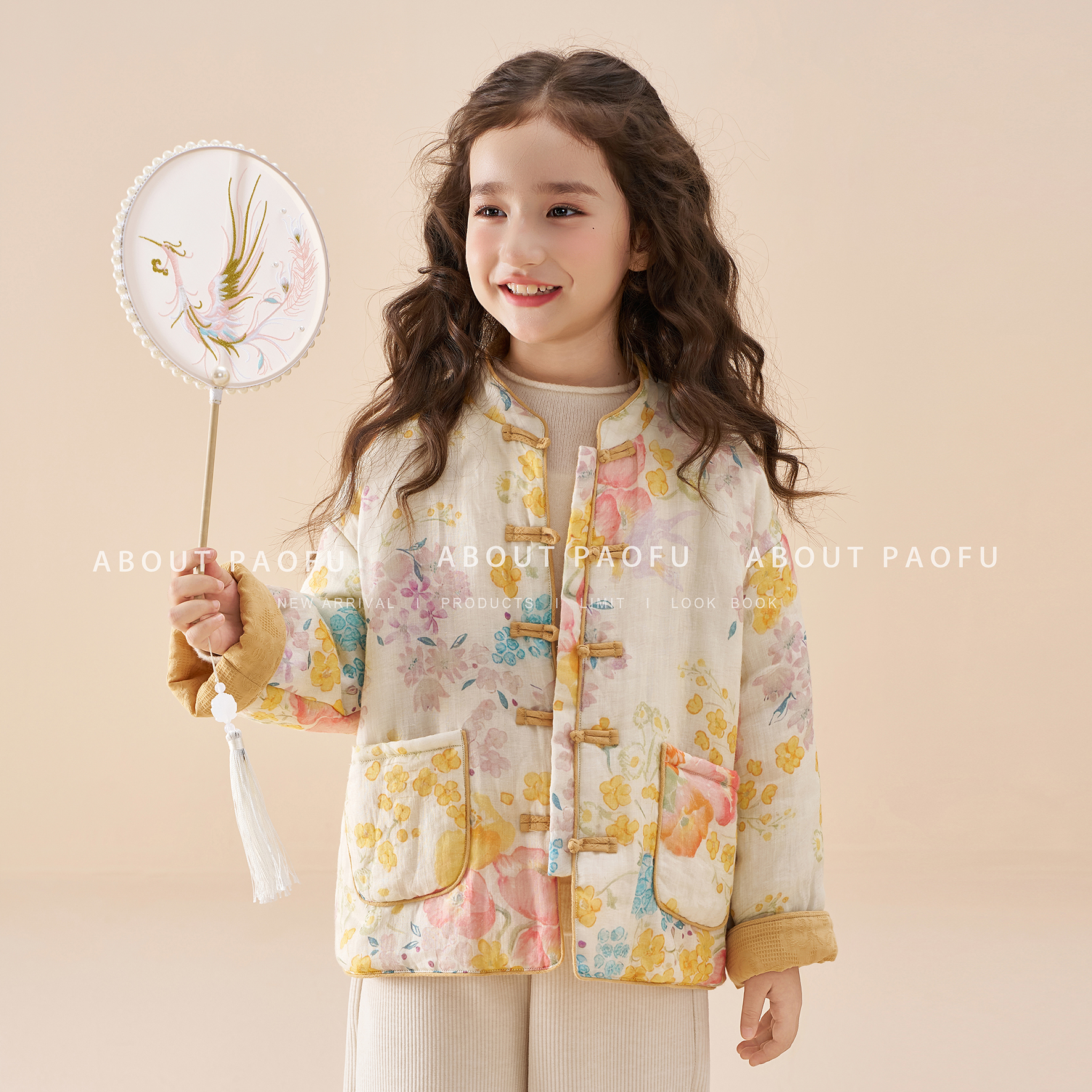 【金蕊】泡芙定制 【100%纯苎麻】【双面双穿】女童夹棉外套 DY1250906