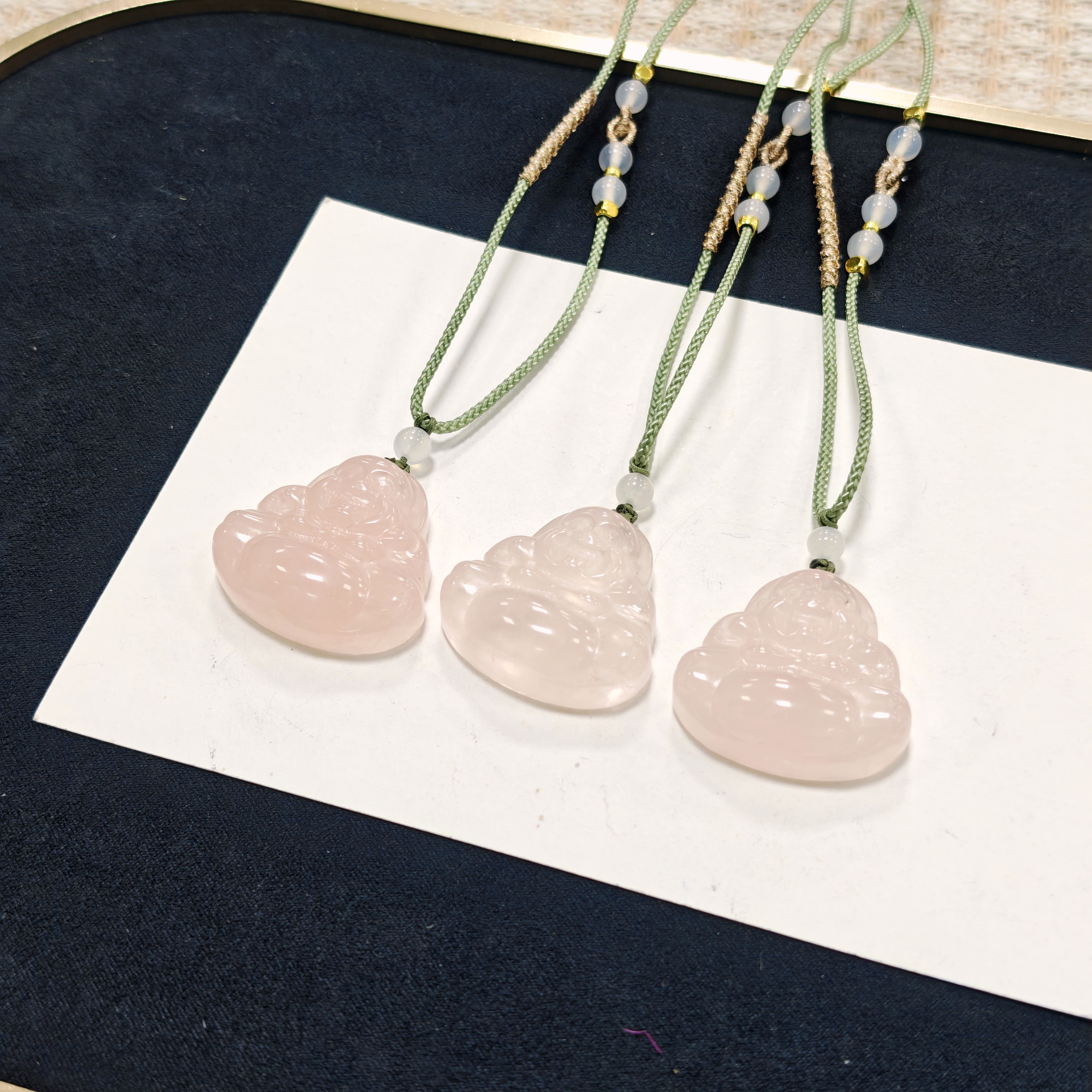 【书记甄选】天然粉水晶佛公吊坠 多样性发一件 5376AT