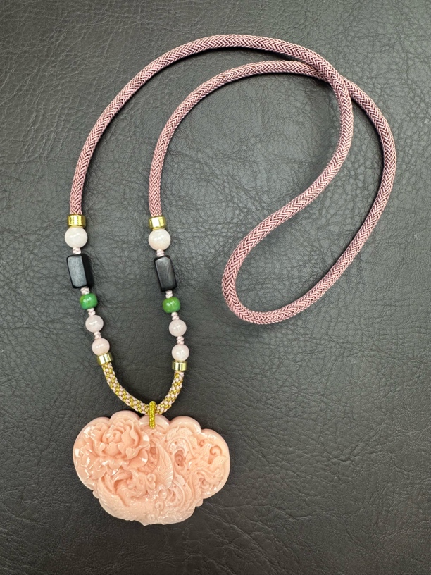 时尚精美吊坠 凤凰粉项链 B8813