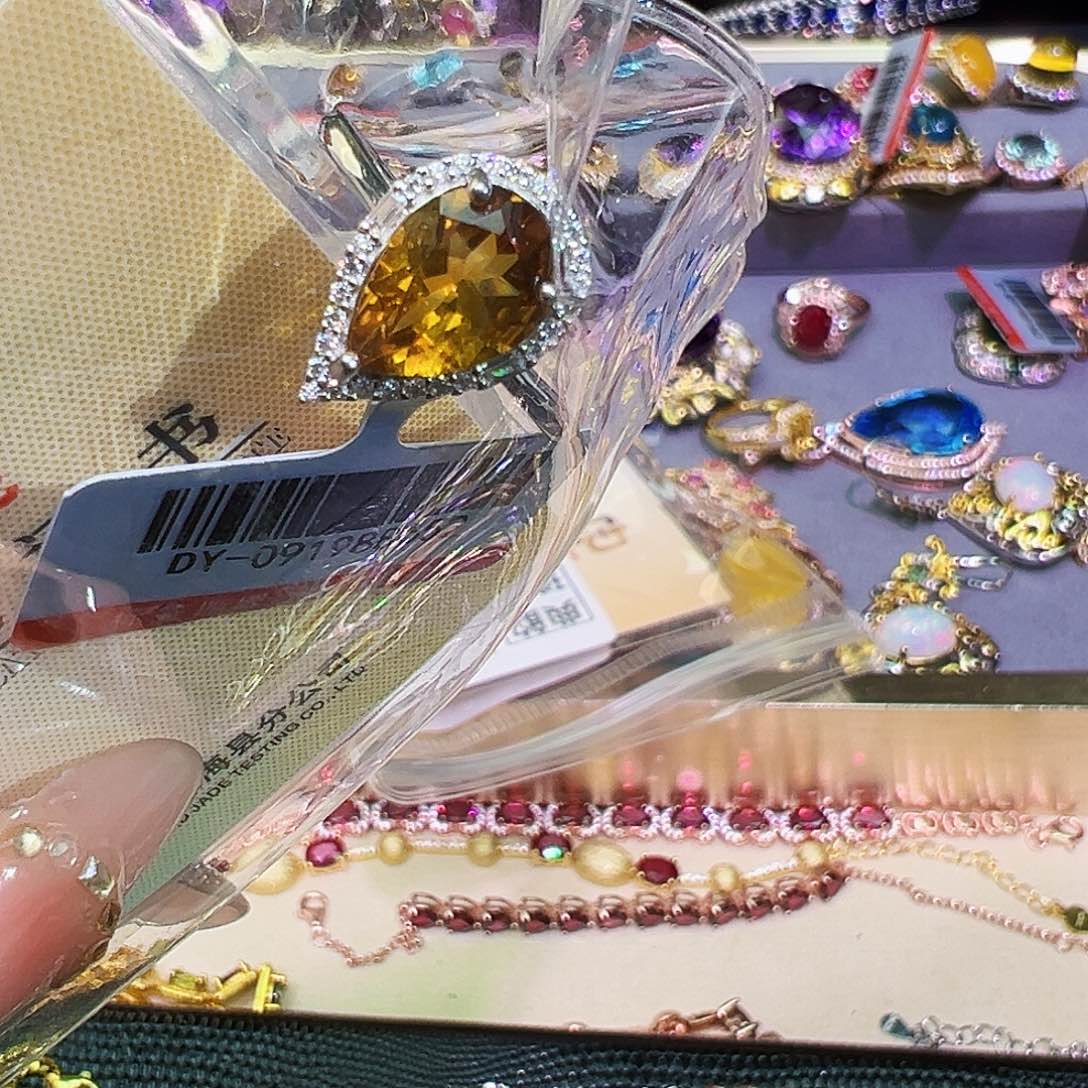银S925镶嵌珠宝半成品黄晶