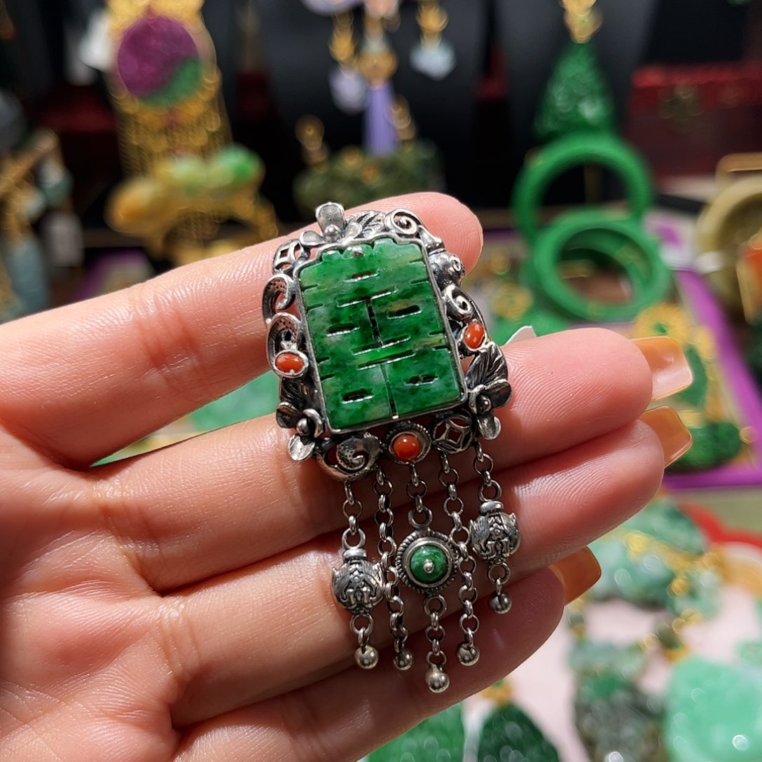 【闪购商品】翡翠戒指银S925镶嵌翡翠