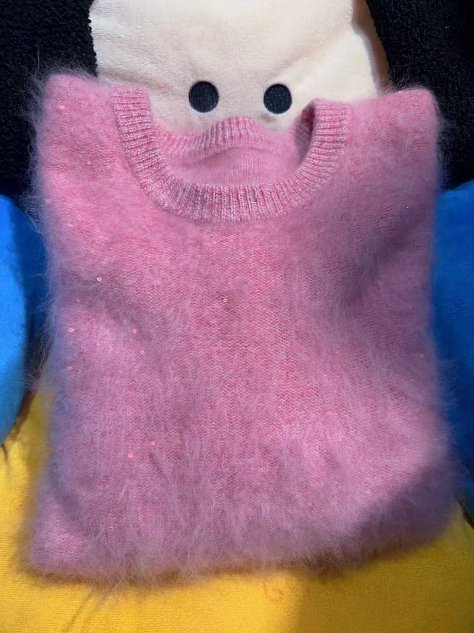 【丂枧家亮片】满天星拉绒 冬季厚款通勤风女装百搭针织衫毛衣圆领