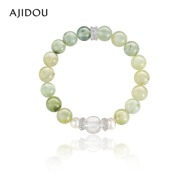 AJIDOU阿吉豆水晶葡萄石手串新中式清冷感温婉高级串珠手链【JF】