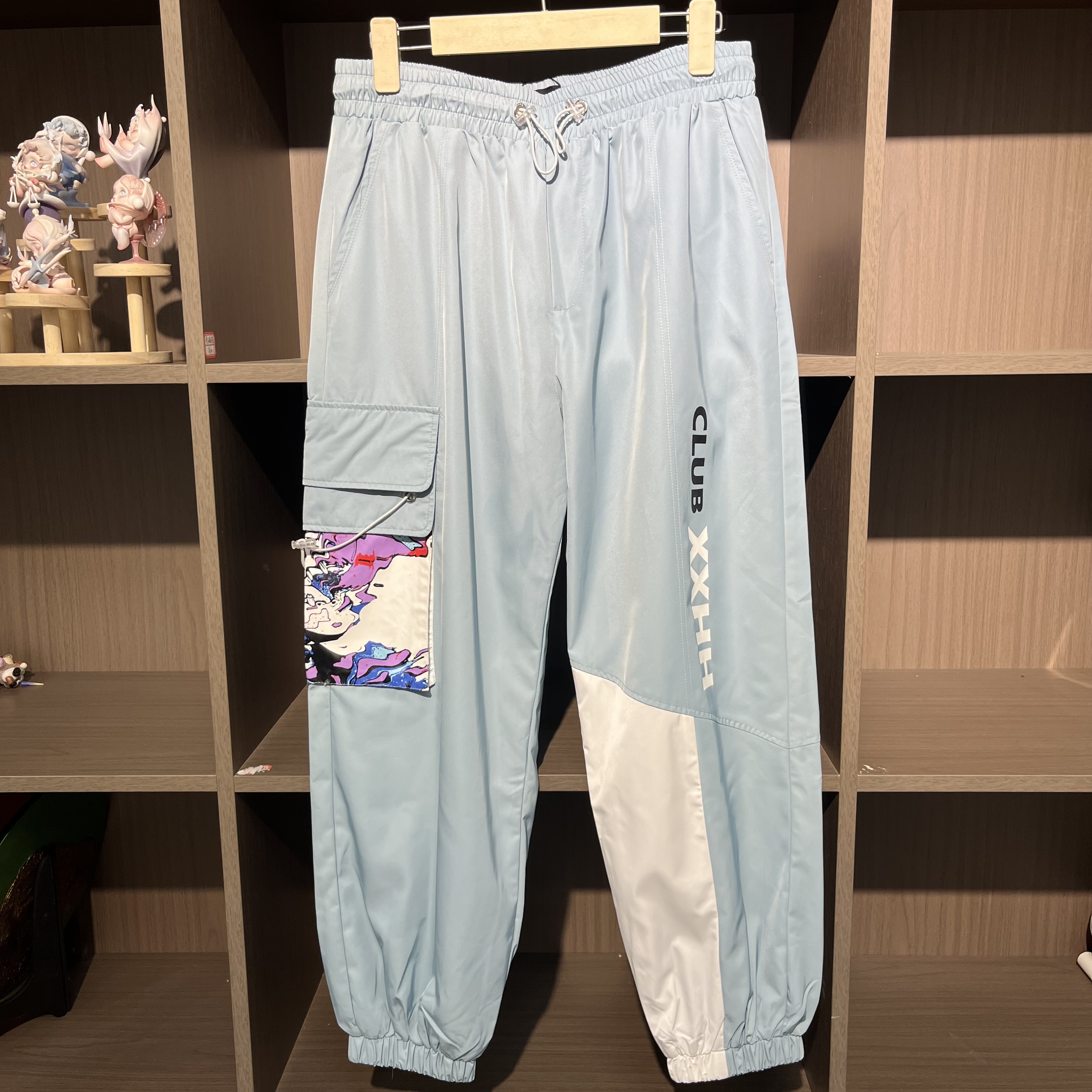 情侣百搭春秋蓝色休闲长裤QZCQXXK3404