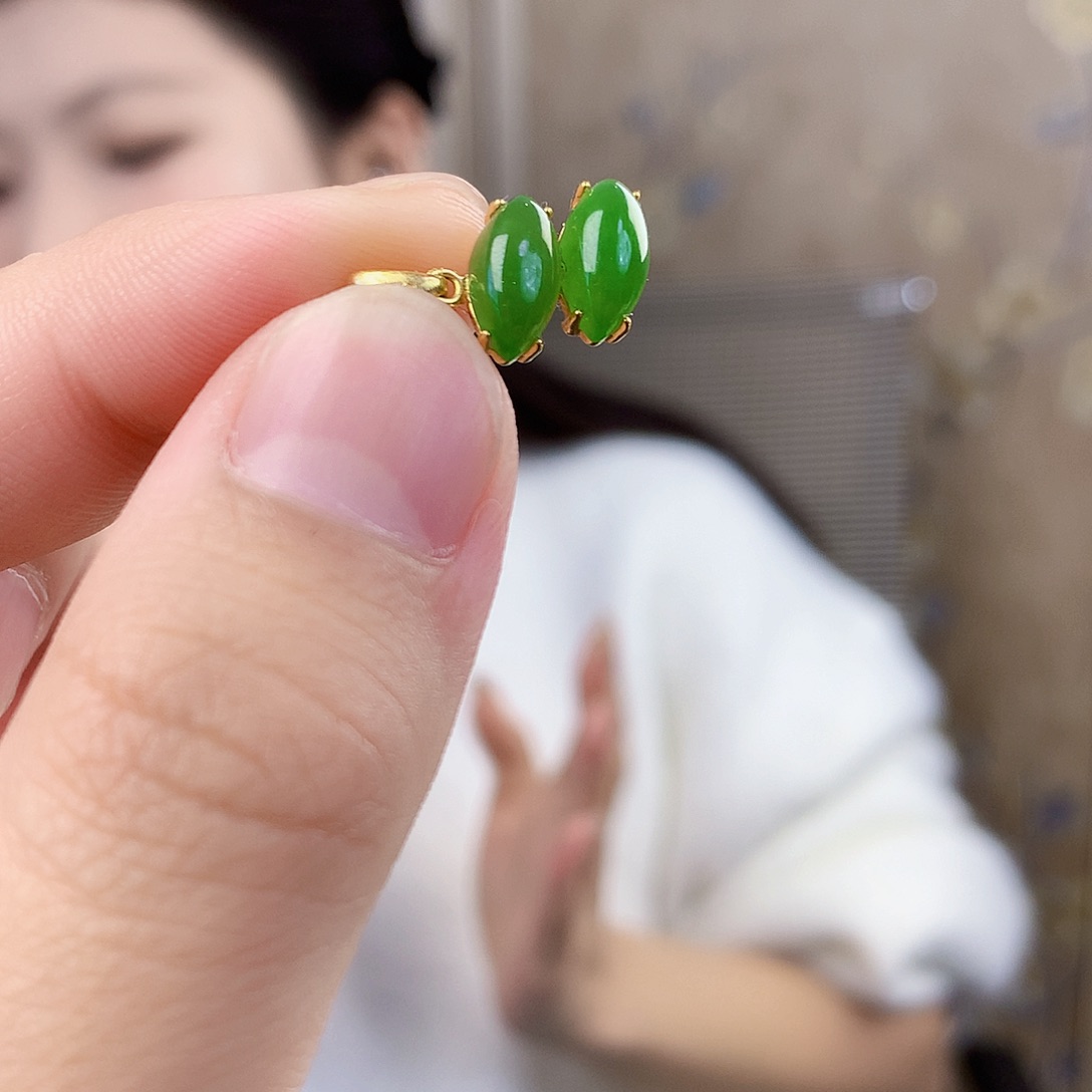 和田玉（碧玉）银S925镶嵌吊坠(不含链)吊坠