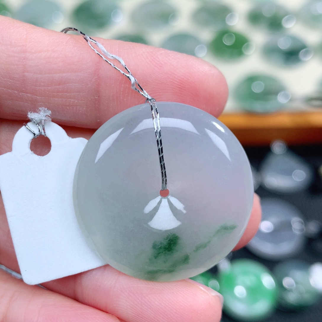 翡翠未镶嵌吊坠(不含链)28.3-5.8