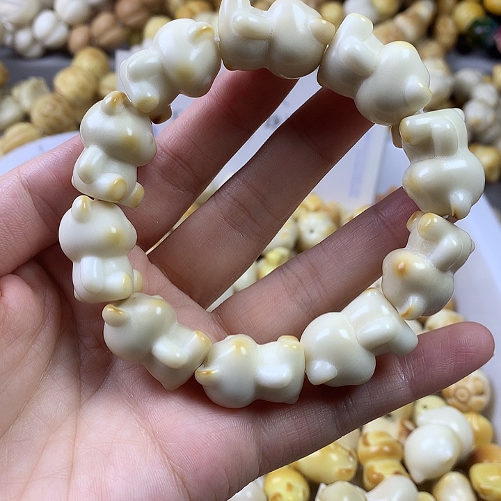 手串菩提根/象牙果象牙果小熊瑕疵 不退不换