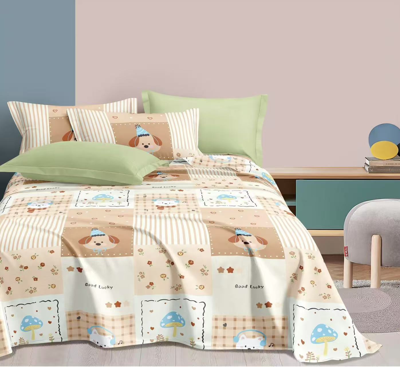 【山东老粗布】原棉可机洗亲肤柔软透气床单老粗布凉感学生宿舍