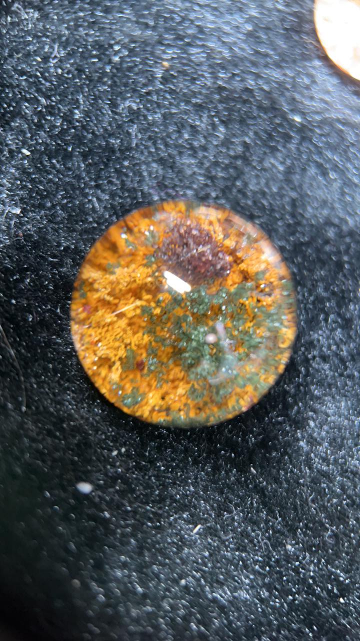 天然幽灵水晶球单珠黄绿幽灵手串diy吉祥如意