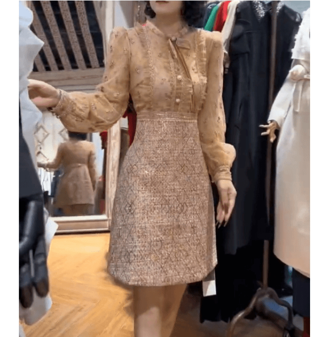 秋冬新款气质洋气百搭修身显瘦小香风连衣裙