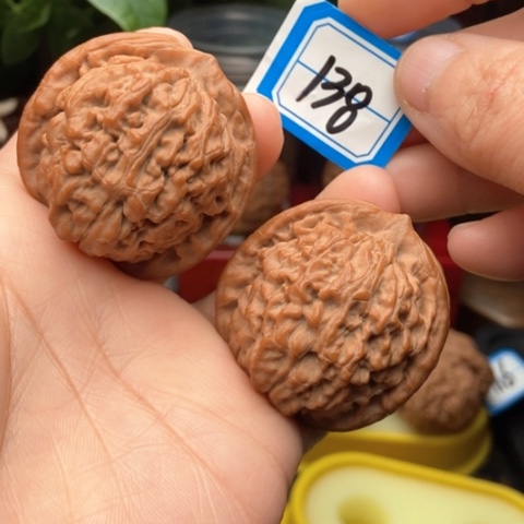 文玩核桃吊坠蓝**爱莲花41全品