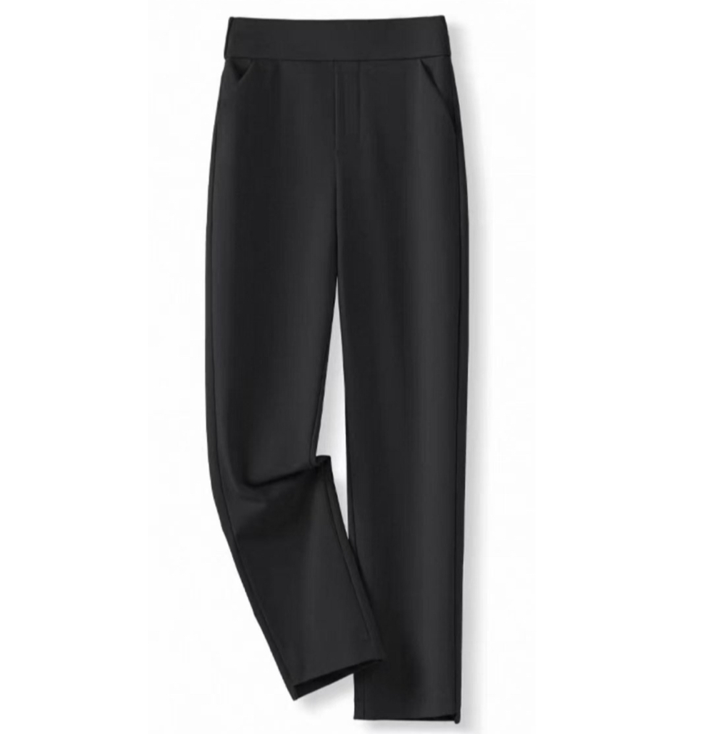 K1035黑薄款高腰显瘦百搭烟管裤