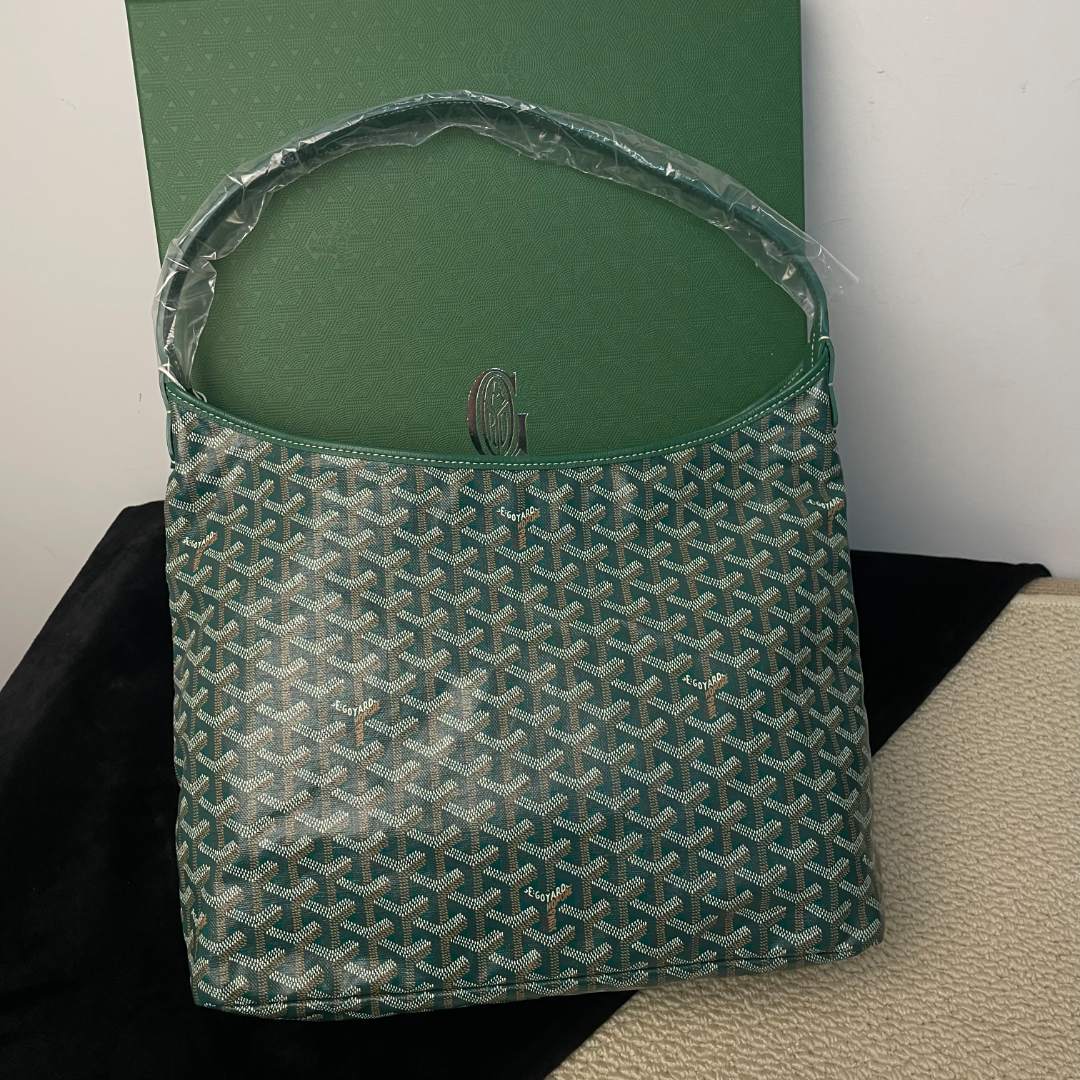 99新 Goyard 【文子姐专属】A005/绿色老花hobo单肩包/FB