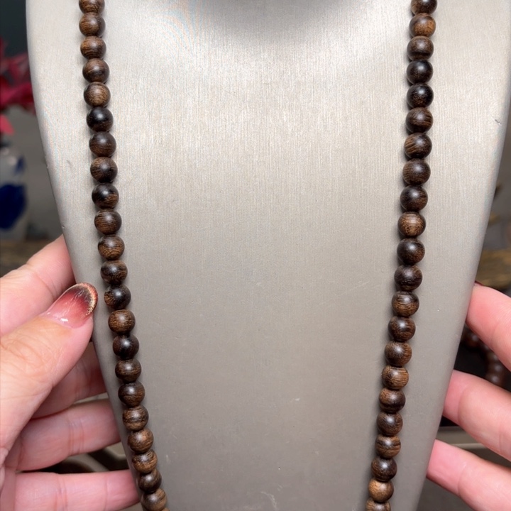 沉香手串越南芽庄紫棋帝王瘤疤06×108