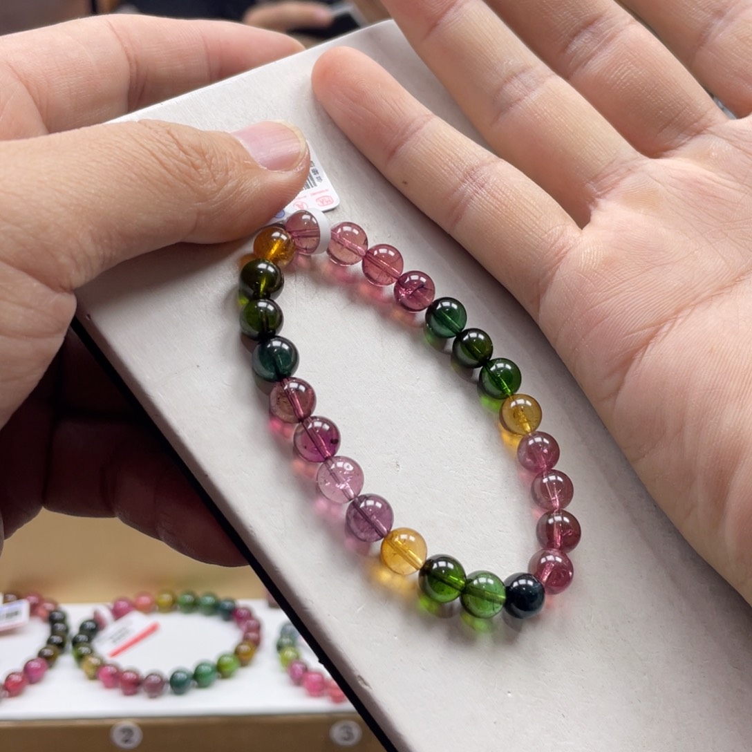 碧玺手串未镶嵌7.5mm.mmmmmmmmmmmm