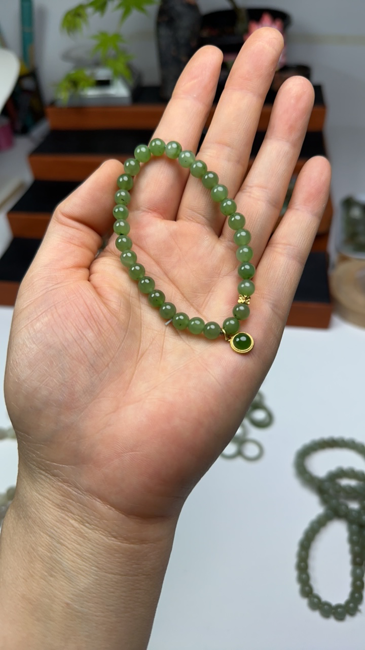 非金属布艺手链 手串珠径6mm工艺品适合女士送礼小众轻奢