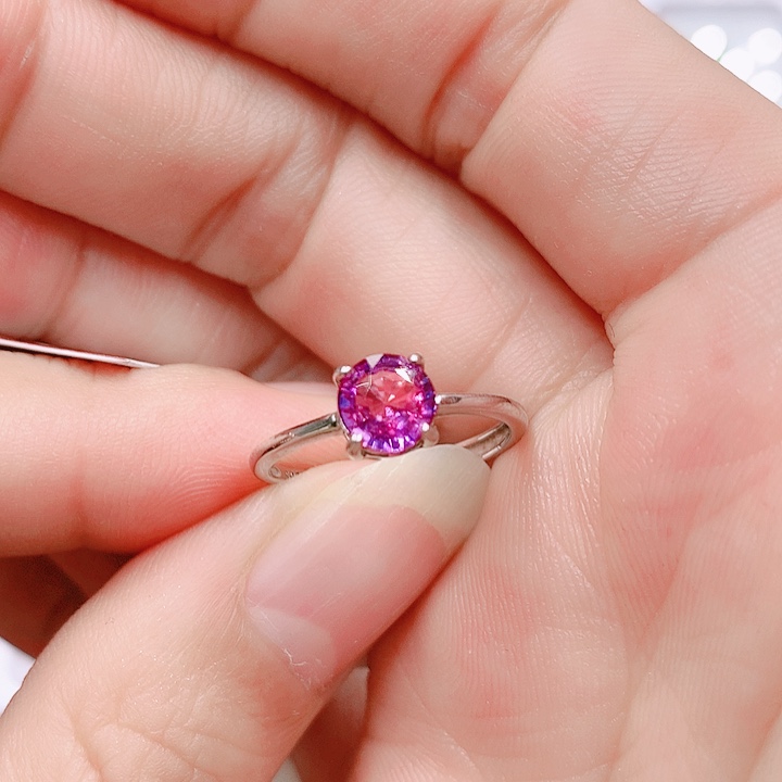 石榴石戒指银S925镶嵌6✖️6