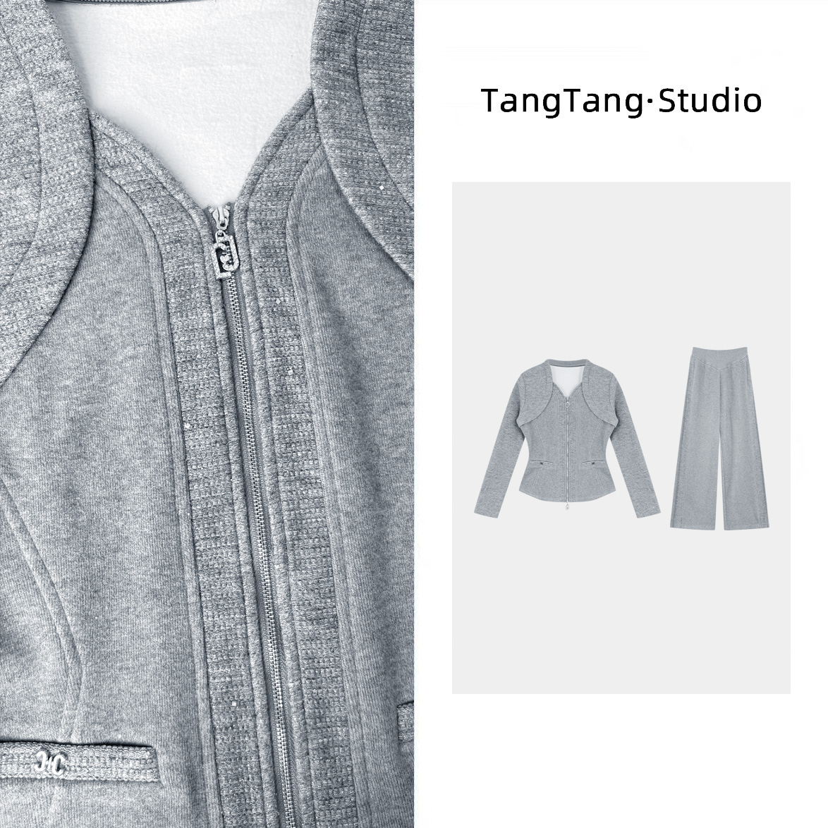 【TangTang·Studio】坎肩套装百搭时尚气质休闲套装-115328