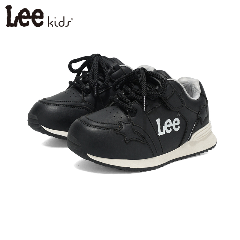 Leekids童鞋秋季开学季男童运动鞋软底轻便女童休闲鞋黑色儿童鞋