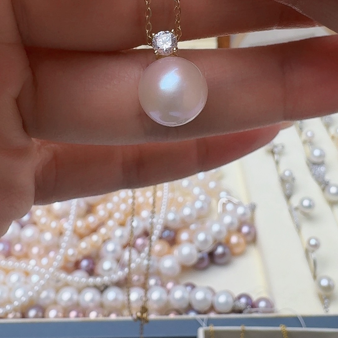 淡水珍珠耳饰银S925镶嵌