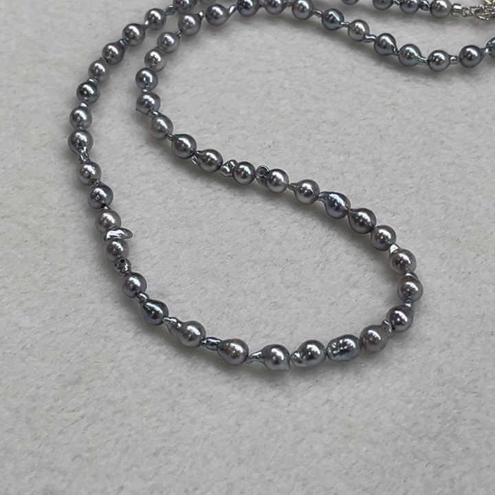 项链银S925镶嵌海水珍珠5-5.5mm