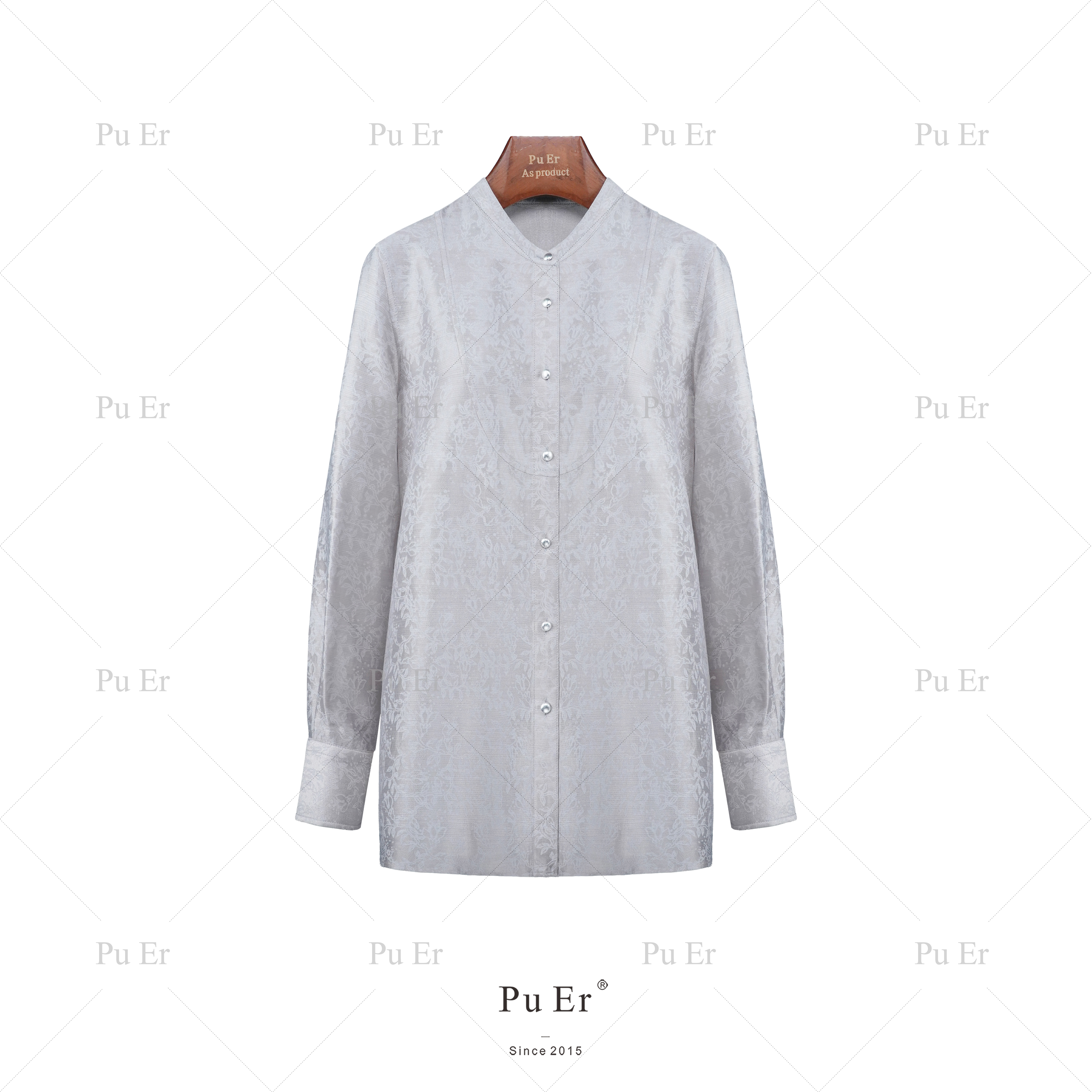 特价款-璞迩浮光掠影缠枝纹夏季薄款羊毛衬衣