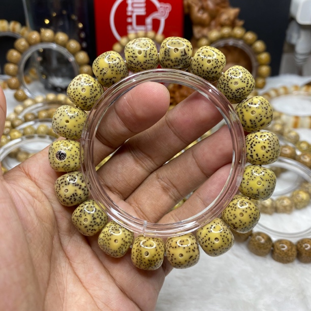 13*12银标石玉黄自然氧化小细星海南星月菩提手串直销正品保障