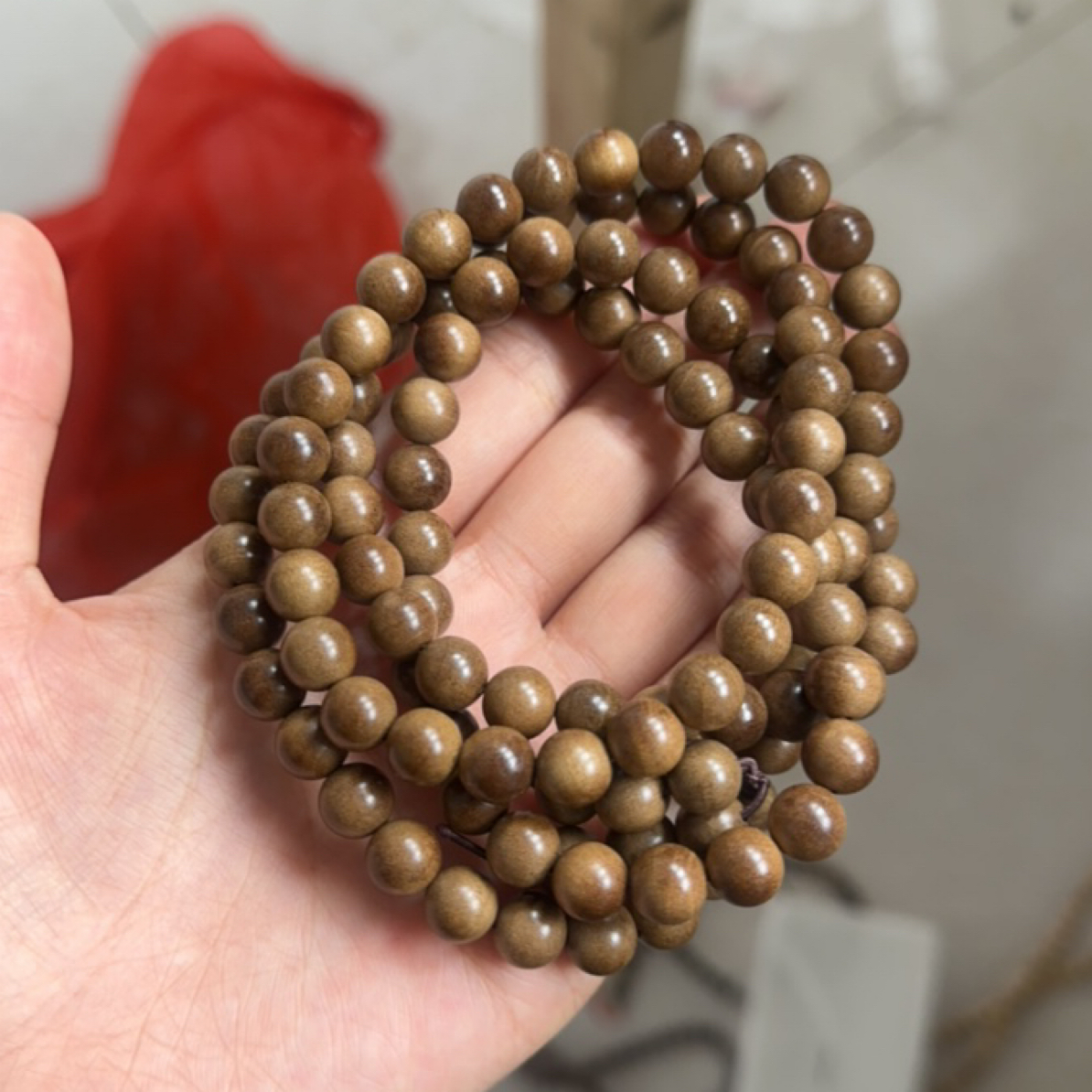 老山檀香黑肉横纹0.8规格多圈微瑕手串