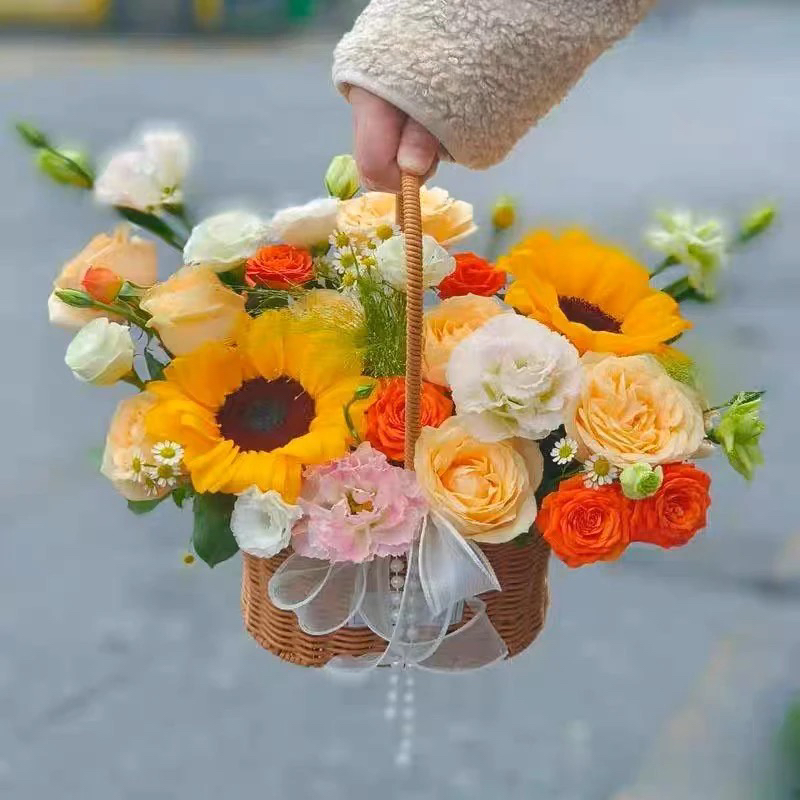 水果鲜花手提花篮同城配送生日乔迁之喜适用