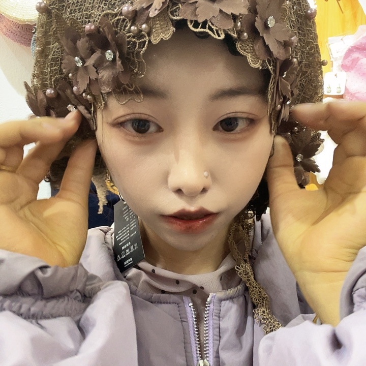 纯棉咖啡色丝带花环款