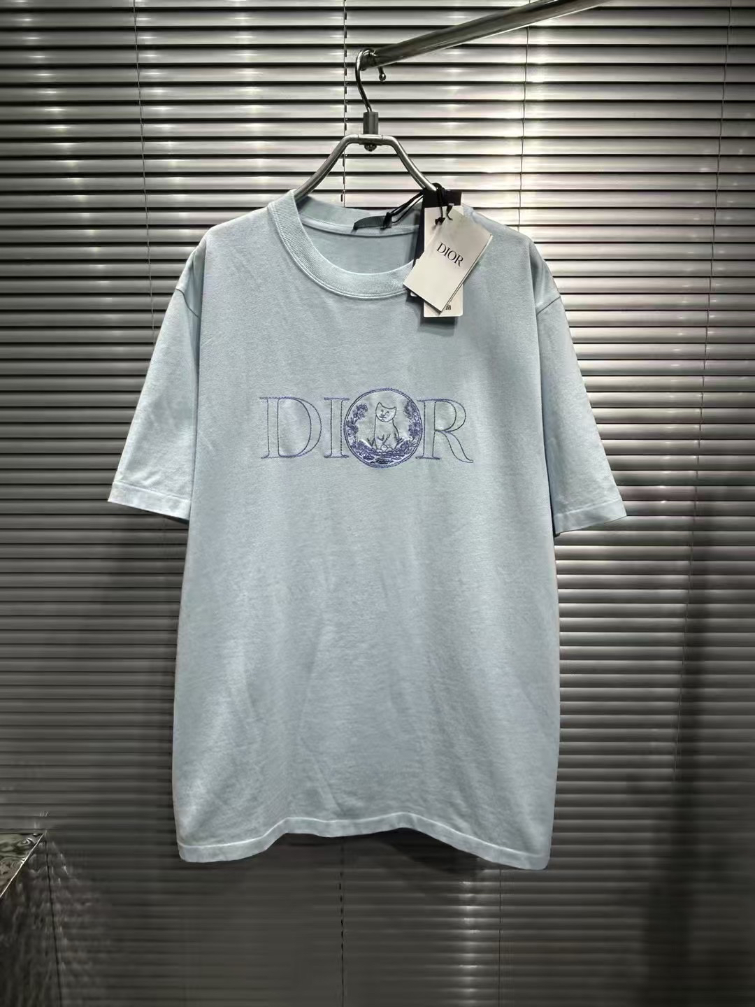 全新未使用 DIOR/迪奥 25ss爆款胸前刺绣猫咪短袖L尺码/全新