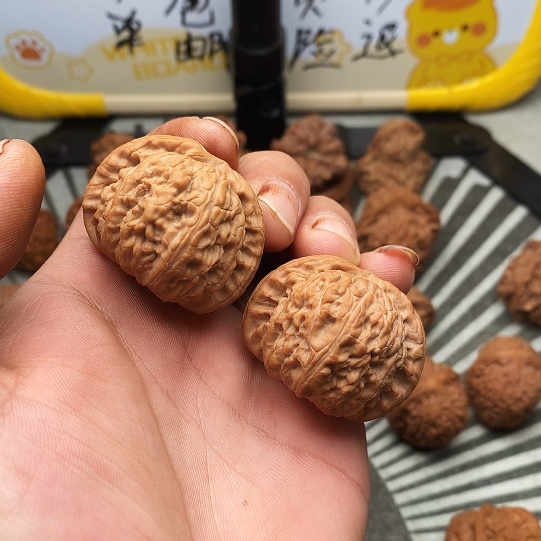 把件文玩核桃白狮子