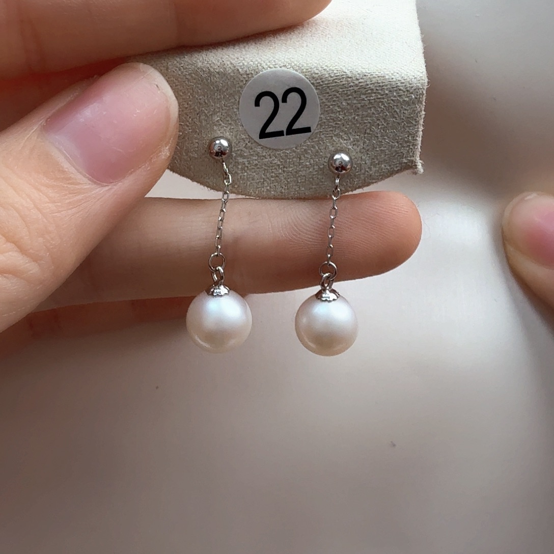 淡水珍珠耳饰银S925镶嵌