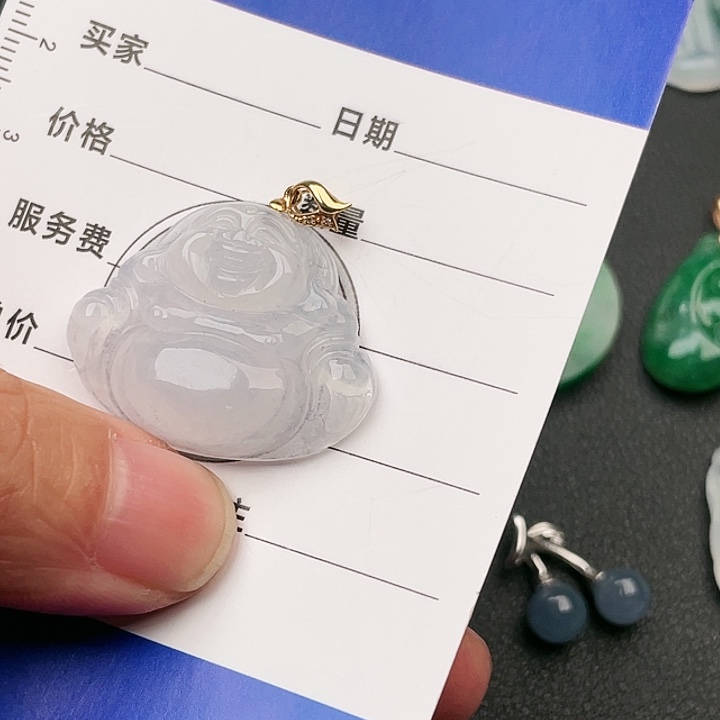 翡翠颈饰18K金镶嵌吊坠