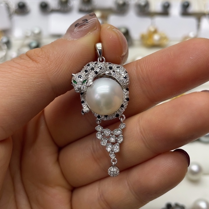 海水珍珠吊坠(不含链)银S925镶嵌