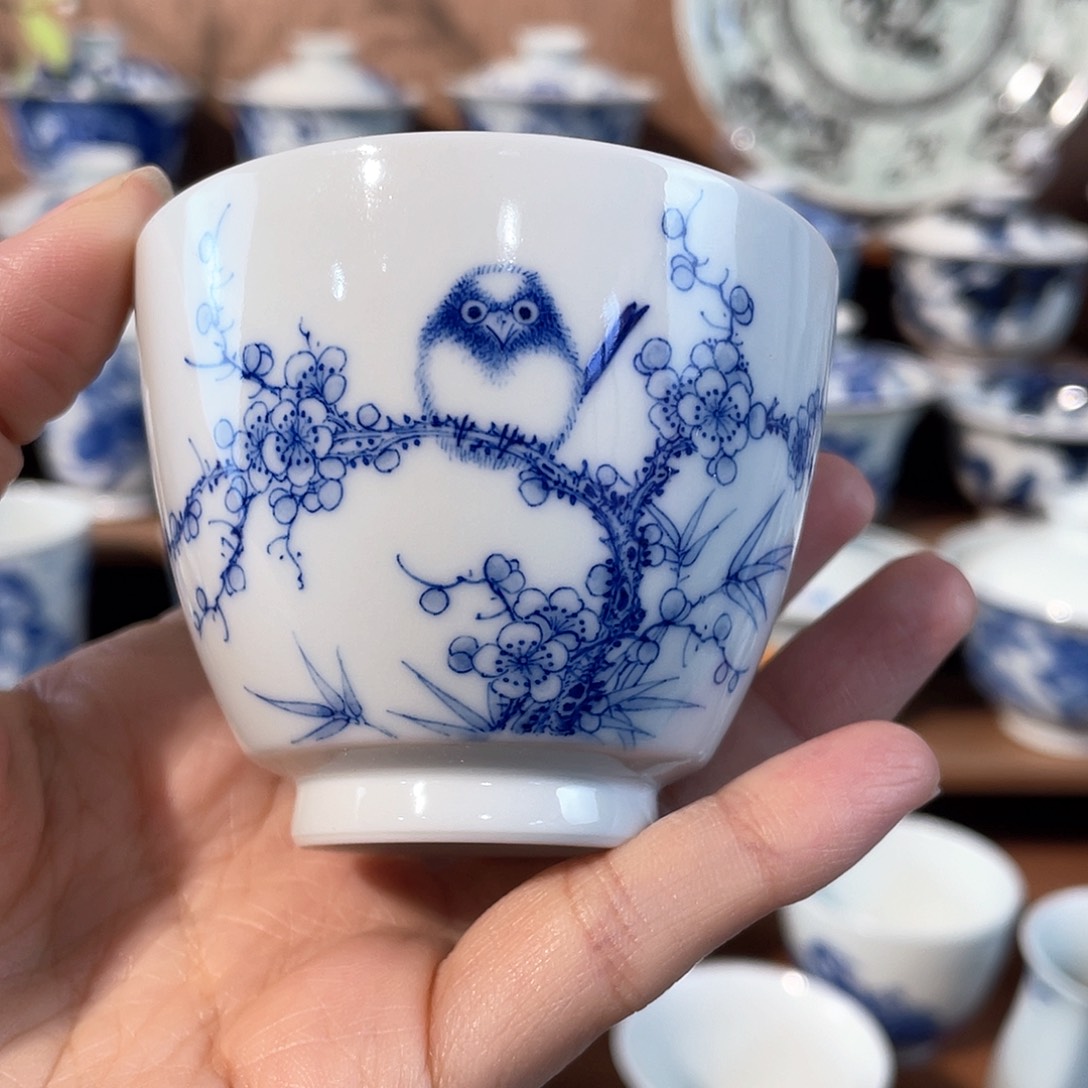 泥藝瓷梦萌鸟杯杯