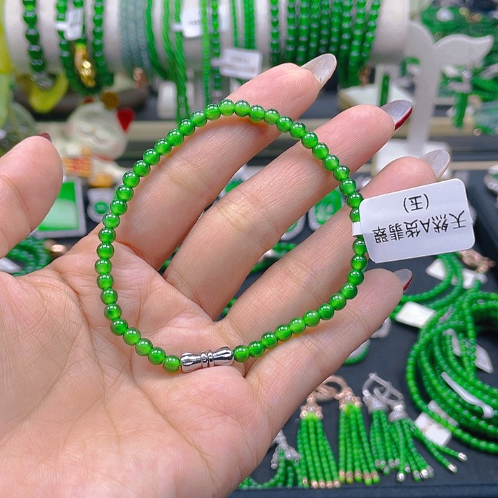 翡翠手链未镶嵌圆珠手链4