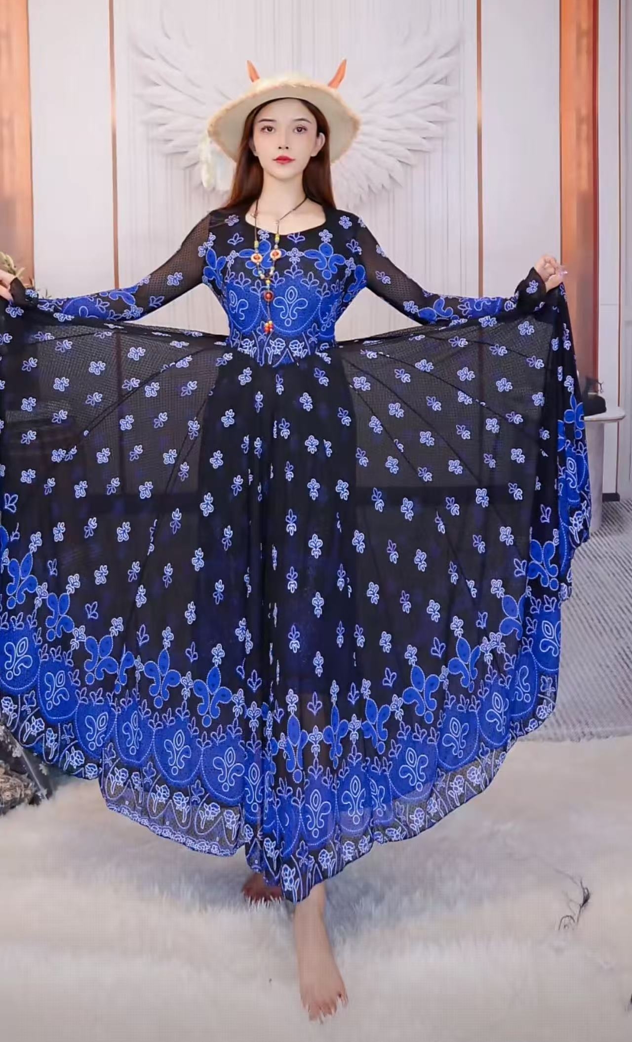 【吉星高照】新疆民族舞蹈服饰720大摆连衣裙