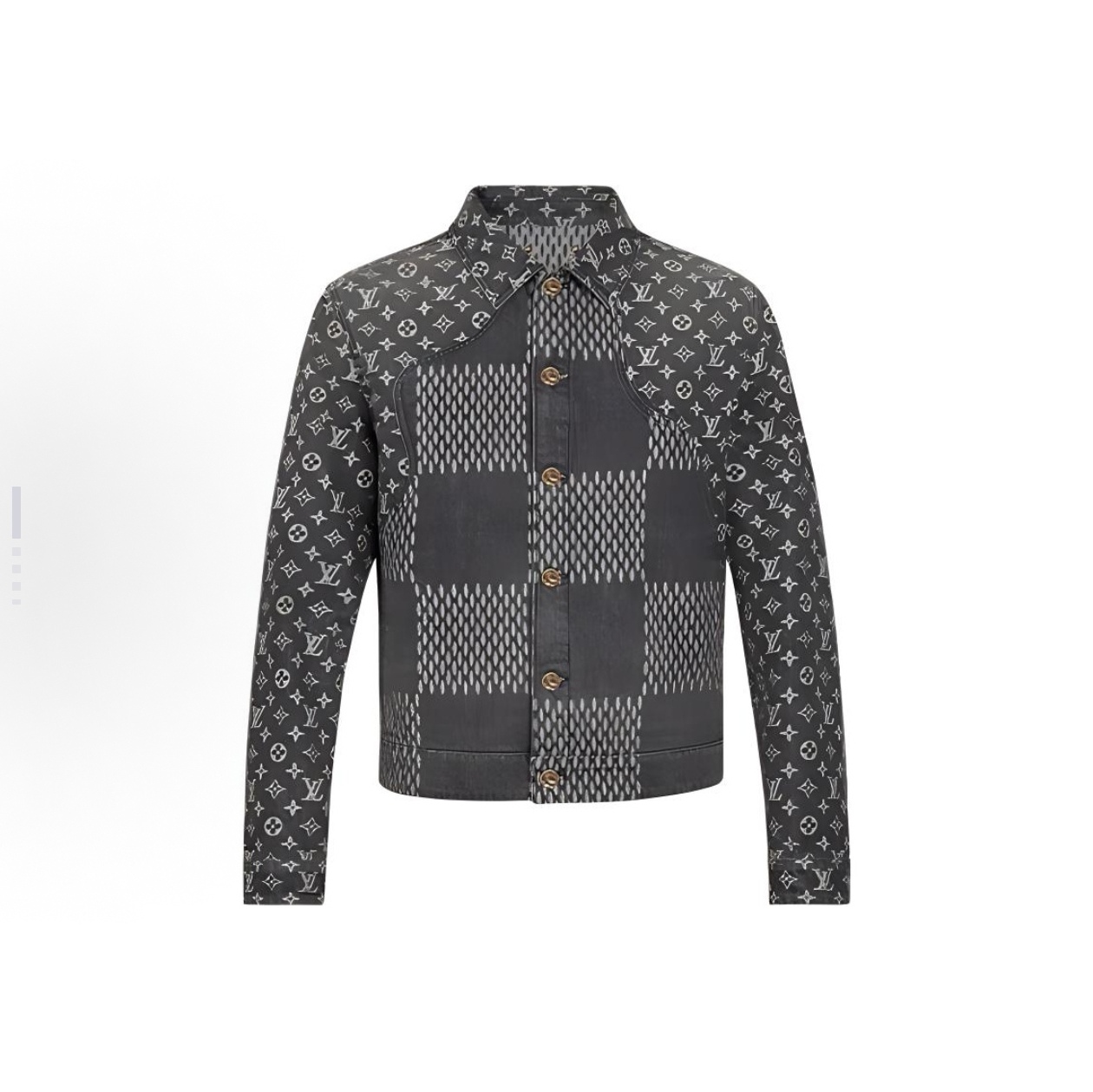 99新 LouisVuitton/路易威登  x nigo老花满印拼接休闲牛仔外套