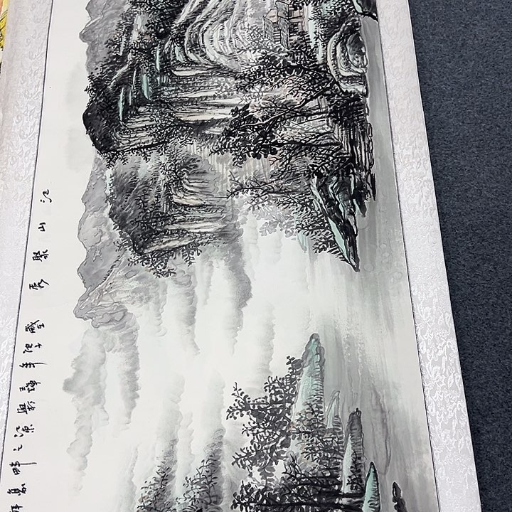 竖款晚上好呀……山水作品喜欢吧