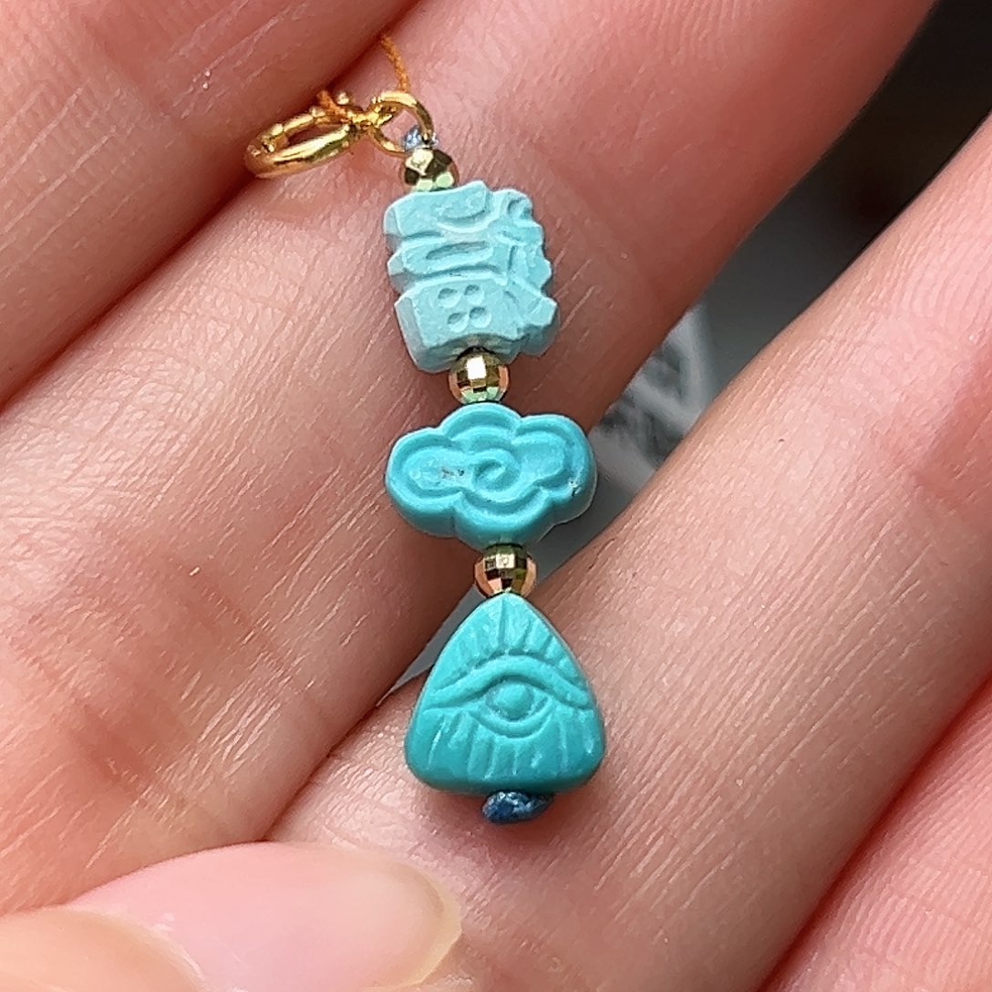 绿松石珠宝奇石18K金镶嵌