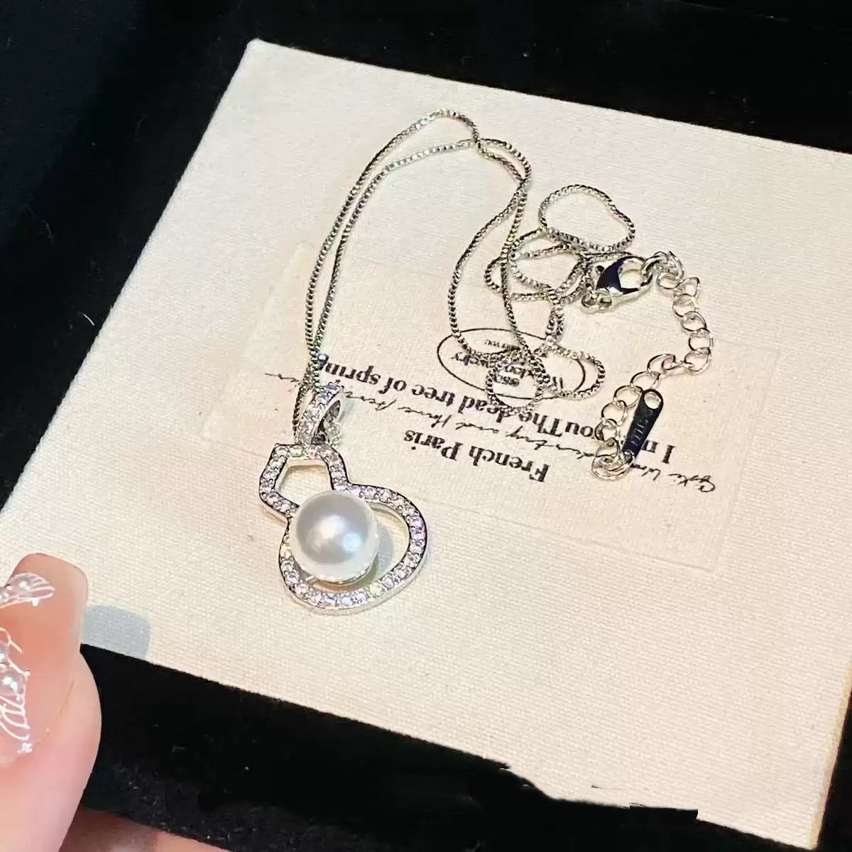 钛钢锆石项链 珠珠满钻葫芦项链 高级定制系列 链长42+6cm X10