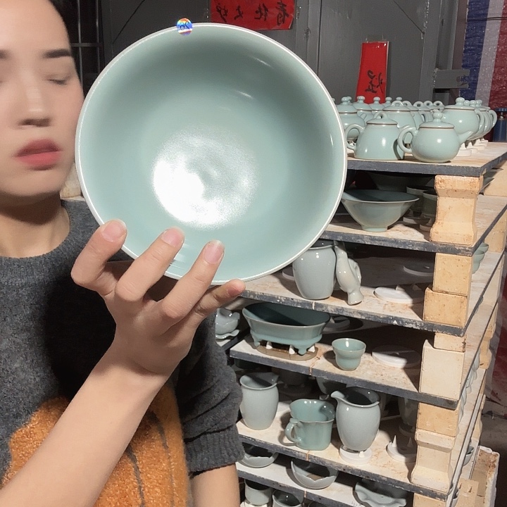 奇***遇瓷片汝瓷汝窑碗大号支钉烧仿古釉特价26
