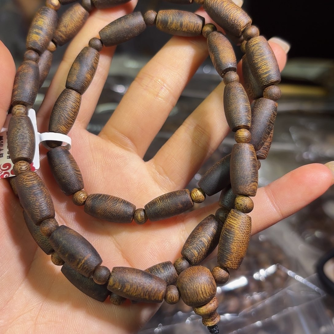 沉香手串奇楠沉香天珠28克➕