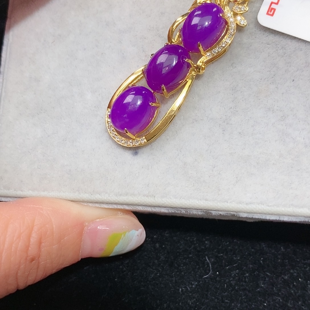 苏纪石（舒俱来）18K金镶嵌吊坠(不含链)