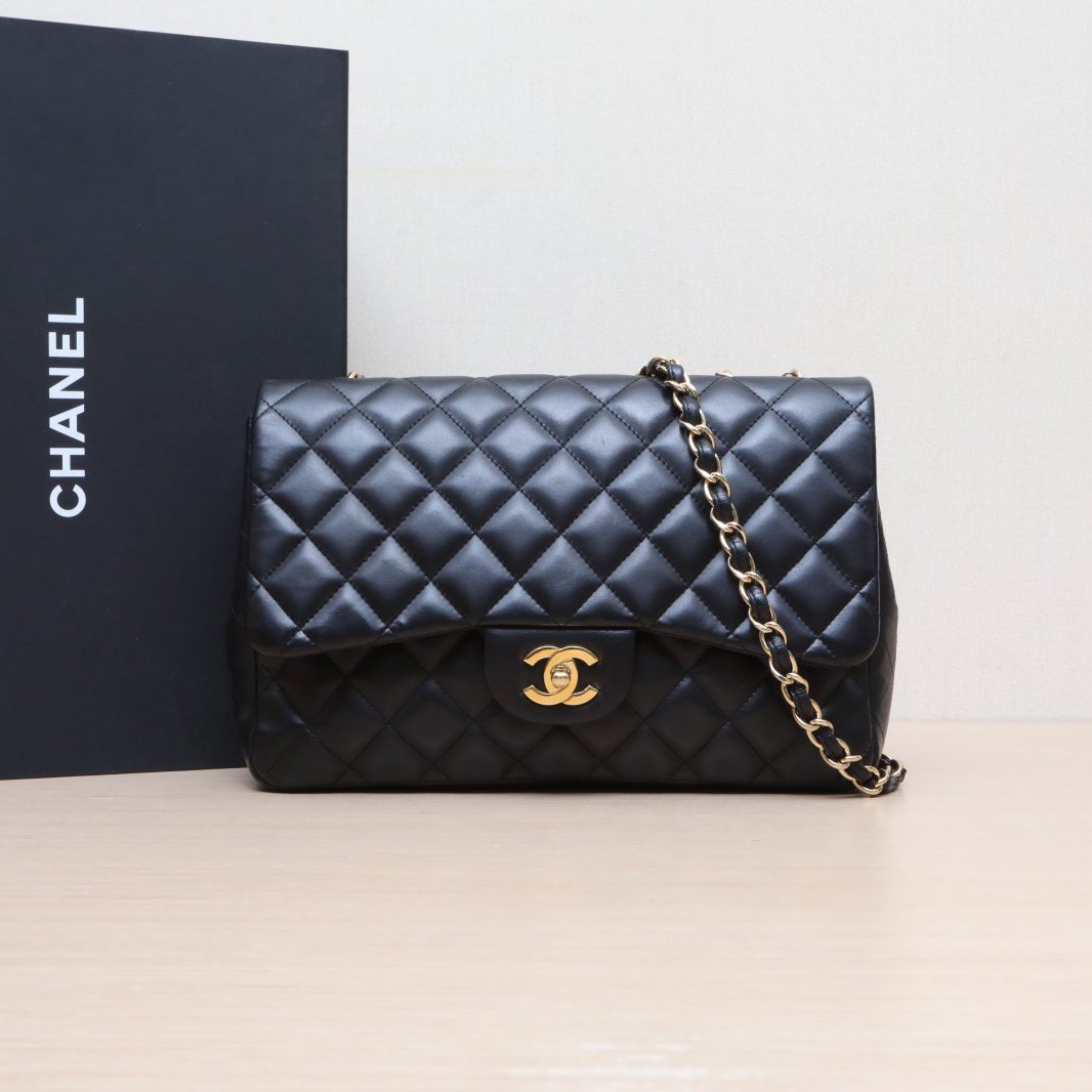 95新 Chanel/香奈儿 小花姑姑257138CF 口盖包 单盖JUMBO 13开