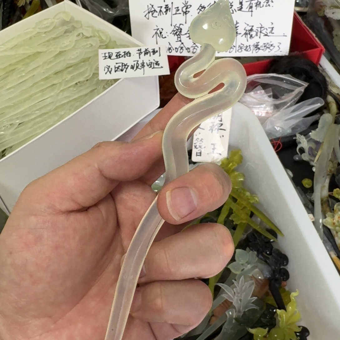 岫玉发饰未镶嵌明君玉簪就是好看