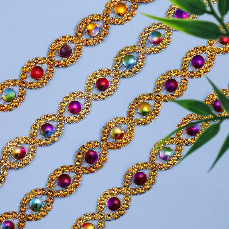 单排玫瑰花 排钻线钻电镀金，链条