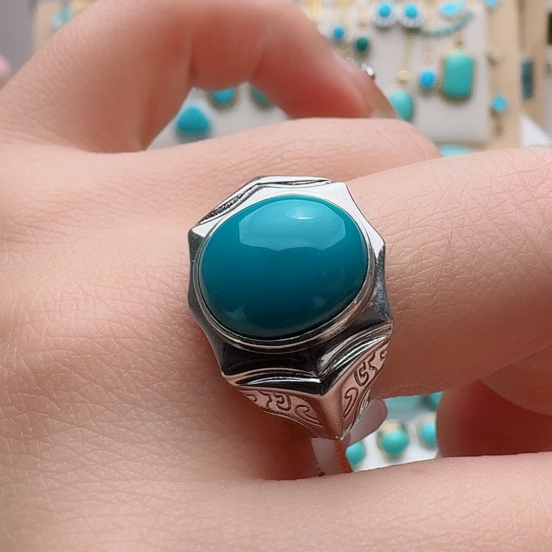 绿松石珠宝奇石银S925镶嵌