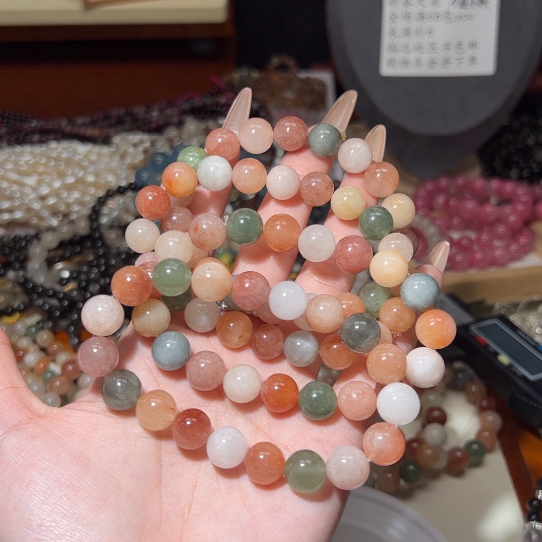 水晶手链未镶嵌彩兔毛10+A53